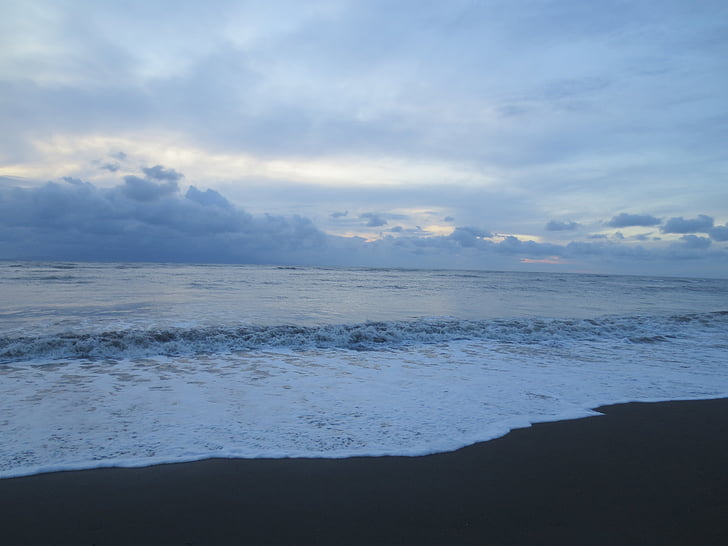 mar, azul, puesta de sol, Océano, agua, naturaleza, verano