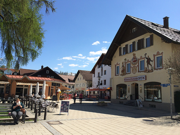 Sonthofen, Allgäu, πόλη, Γερμανία, στο κέντρο της πόλης, πεζοδρομημένη ζώνη