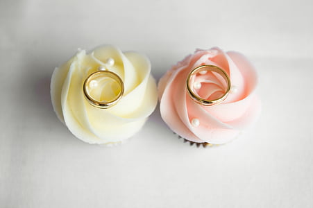 торта, Cupcake, партия, сватбена торта, сватба, Сватбени пръстени, пръстени