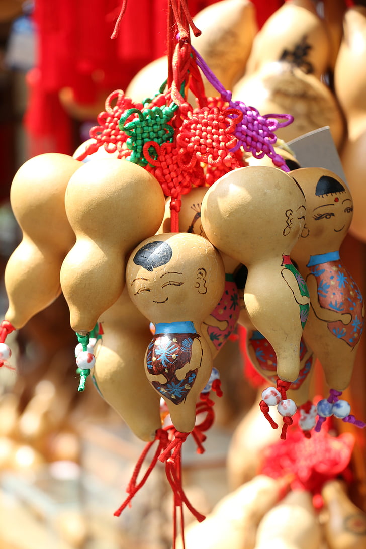 Festival, docka, flaska kalebass, Kina