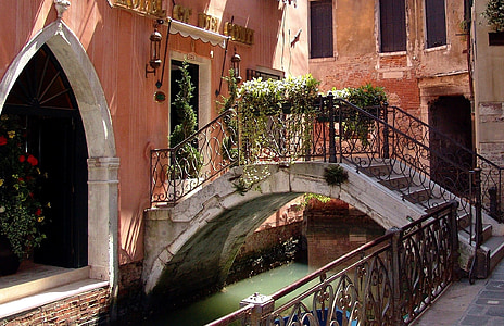 Velence, csatorna, Olaszország, másodlagos csatorna, híd, cultur, régi város