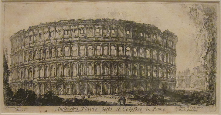 Colosseum, amfiteater, Flaviske, Roma, Piranesi, Museum, Italia