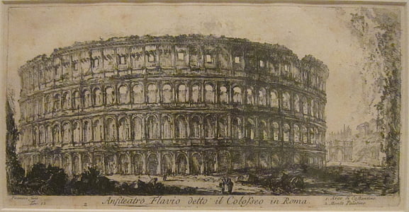 Colosseum, amfiteáter, Flavia, Rím, Piranesi, múzeum, Taliansko