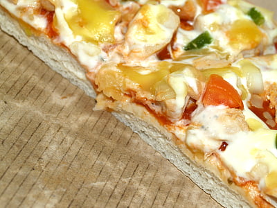 Pizza, Peperoni, Slice, in Scheiben geschnitten, Mozzarella, Junk-e-, Salami