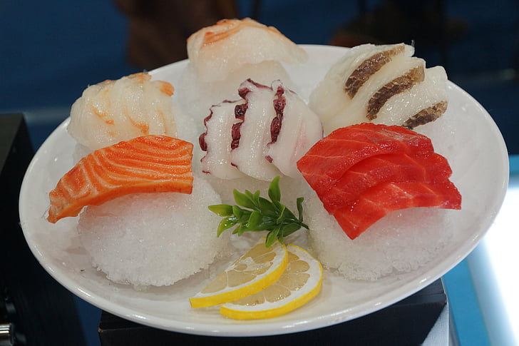 Sashimi, sushi, tiempo, hielo, Japonés