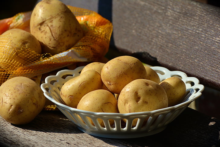 potatoes, unpeeled, food, raw, ingredient, harvest, shell