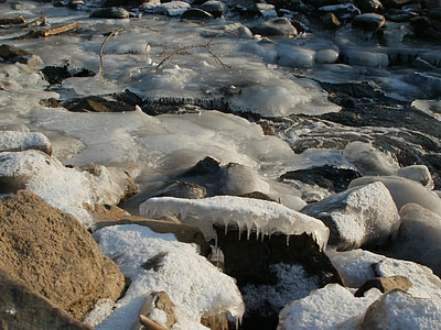 kriegbachmuendung, congelate, Stream, Creek, apa, Germania, gheata