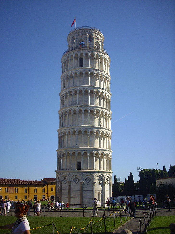 lutande tornet i pisa, Pisa, tornet, byggnad, Italien, arkitektur, landmärke