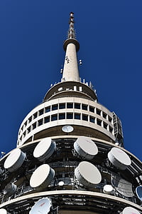 Canberra, Telstra, céu azul, Torre, capital, Austrália, antena