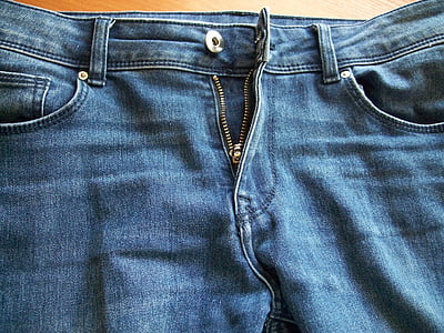 Jeans/Pantalons, Jeans, Château, mouche, bouton, annulée, vêtements
