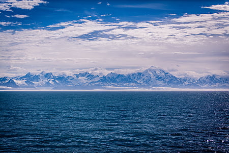 ainava, fotogrāfija, kalni, jūra, okeāns, zila, ūdens