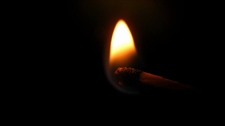 matches, fire, flame, heat, black, macro, light
