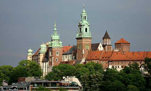 Kraków, Polen, Wawel, slottet, monument, museet, arkitektur