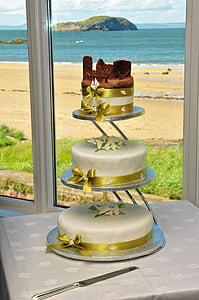 bryllup, bryllupskage, kage, mad, Sød, fest, dekoration
