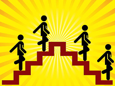 graphic, concept, success, successful, stairs, rise, descent