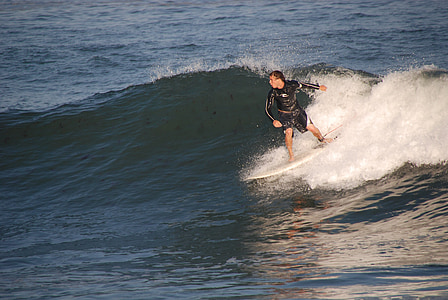 Surfer, berselancar, laut, gelombang, olahraga air, laut, Newport