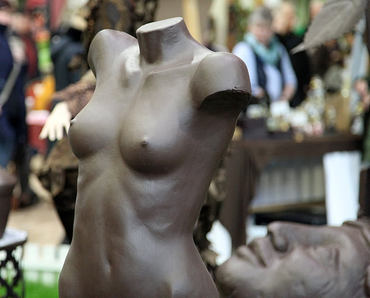 krūtis, zem apģērba jautās krūšu apveidi, Šokolāde, krūts, brūns, ķermeņa daļas, statuja