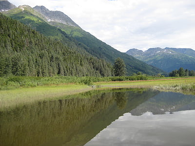 Alaska, Wilderness, acqua, natura, montagna, Lago, paesaggio