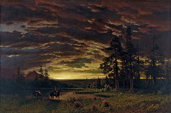 Albert bierstadt, peinture, art, artistique, Artistry, huile sur toile, paysage