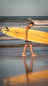 surfing, laut, pemandangan, musim panas, langit, Costa, pasir