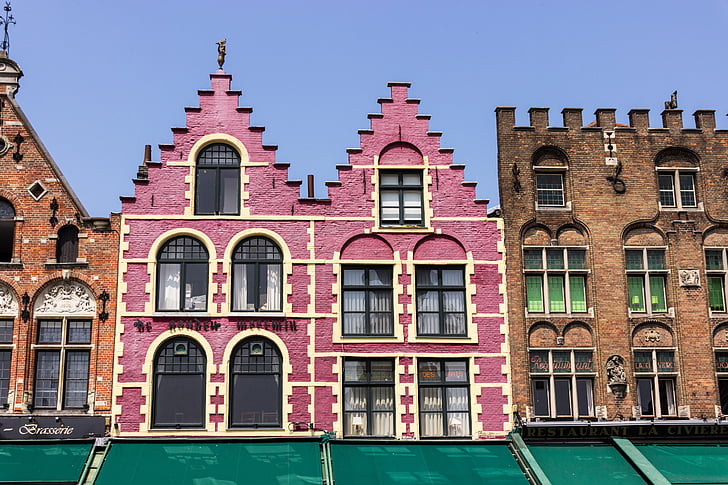 Bruges, Bèlgica, façana, merlets, nucli antic, Històricament, romàntic
