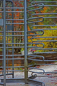vrtljiva vrata, kovine, narave, železa, jeseni, izhod