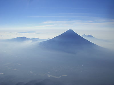 Volcan de agua, Gunung berapi, kerucut, bentuk, Stratovolcano, khas, pemandangan