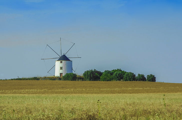 Windmill, säden, skörd, Portugal