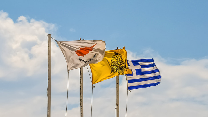 drapeaux, pays, nation, Chypre, Grèce, Byzance, symbole