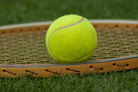 tennisbold, Ketsjer, tennis, Sport, grøn