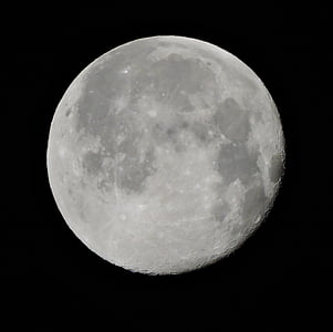 місяць, повний місяць, ніч, небо, повний, чорний, простір