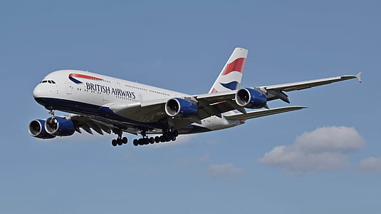 Airbus, atterraggio, British airways, Aeroporto, Jet, aereo, aeroplano