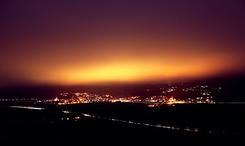 night, fog, darkness, mystical, sky, landscape, mood