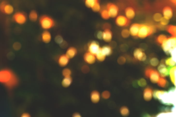 wazig, bokeh, Kerst, decoratie, verlichte, verlichting