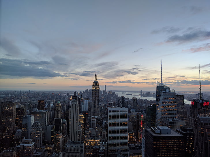 Nova Iorque, NYC, Manhattan, paisagem urbana, cidade, linha do horizonte, cidade de Nova york