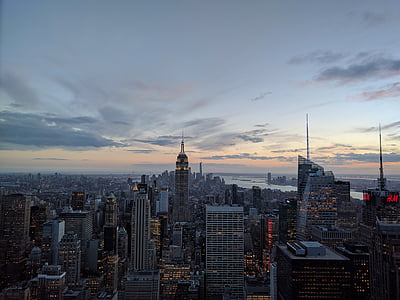 นิวยอร์ก, นิวยอร์ค, แมนฮัตตัน, ทิวทัศน์, เมือง, เส้นขอบฟ้า, นิวยอร์กซิตี้