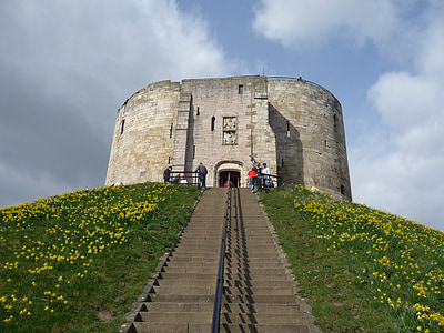 cliffords, tower, york, castle, stone, architecture, england