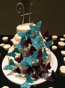 decoração do bolo, casamento, borboleta