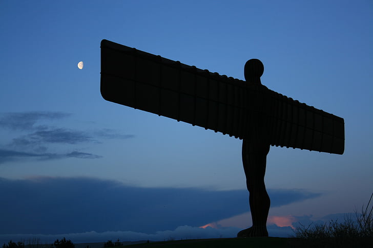 angel of the north, gormley, statue, sculpture, fabricated, iron, art