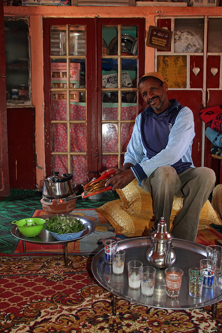 Marakešā, vīrietis, kultūra, ceļojumi, vīrietis, Maroka, tēja