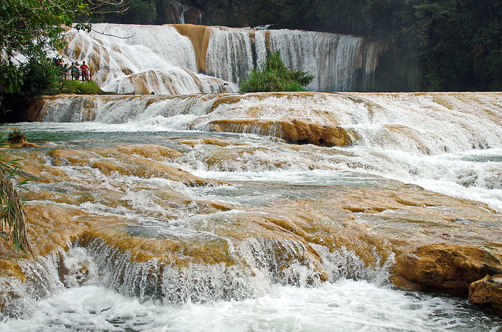 Mexique, Chiapas, Agua azul, cascade, eau, rivière, rapide