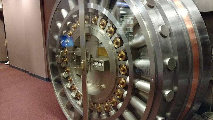 vault, vault door, bank, safe, security, steel, lock
