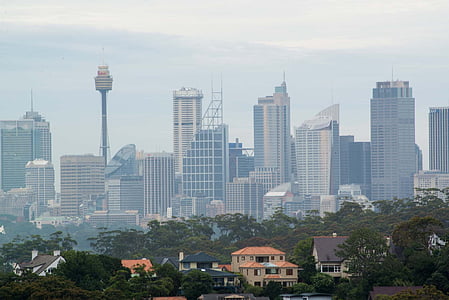 Sydney, staden, Skyline, stadsbild, Australien, byggnader