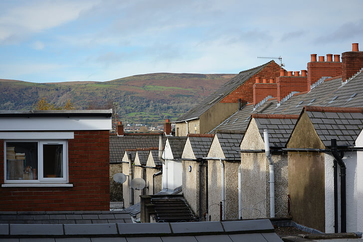 budynki, Widok, Belfast, Hills