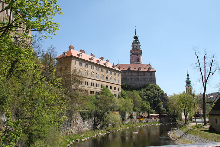 castle, river, czech republic
