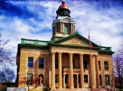 courthouse, bucyrus, ohio, law, government, building, hdr