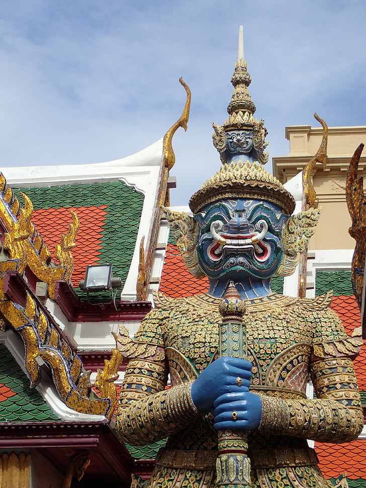 bangkok, royal palace, demon, thailand, architecture, cultures, asia