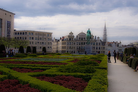 Bryssel, Belgien, Europa, huvudstad, Park, trädgård, staty