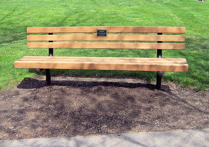 bench, park, wooden, seat, outdoors