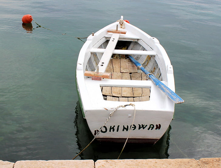 pikku veneessä, Kroatia, valkoinen, vesi, Sea, River, vanha